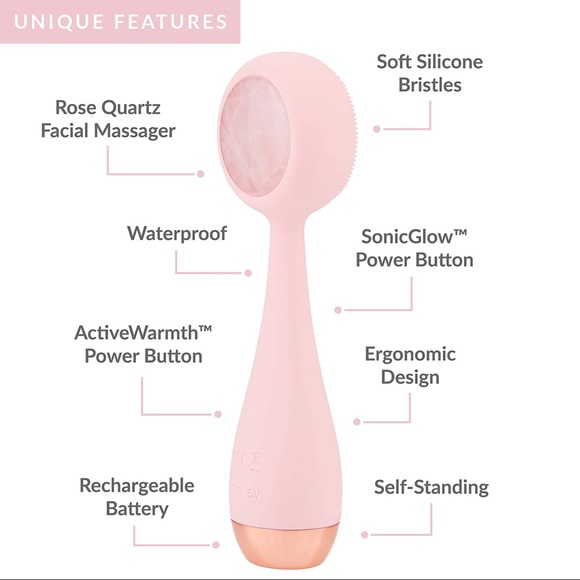 PMD Clean Pro Rose Quartz - NEW - Face Cleanser Brush - Picture 3 of 10
